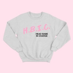 HEAD BABE IN CHARGE Grey Sweatshirt